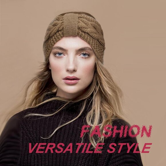 4 Pack Twisted Knit Headbands Thick Cable Crochet Turban Ear Warmer Knotted Head - Picture 2 of 7